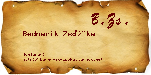 Bednarik Zsóka névjegykártya